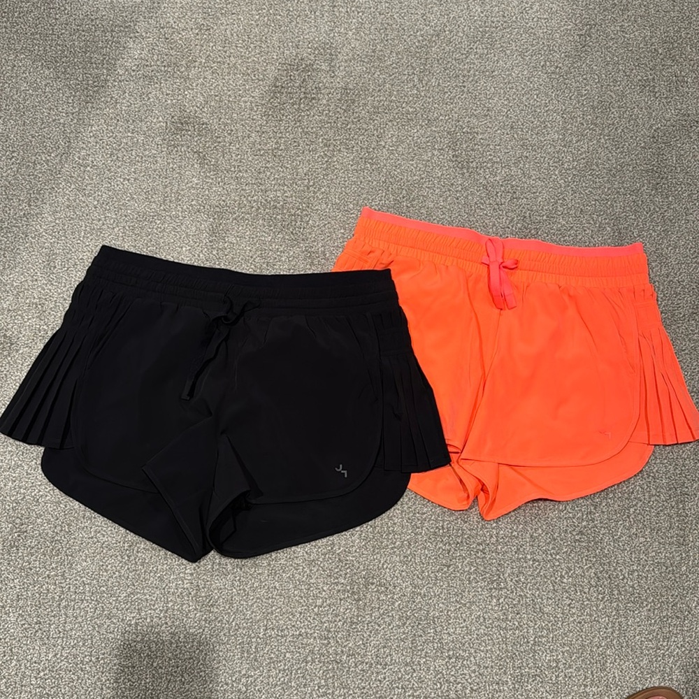 JoyLab Athletic Shorts Set in Black and Bright Orange